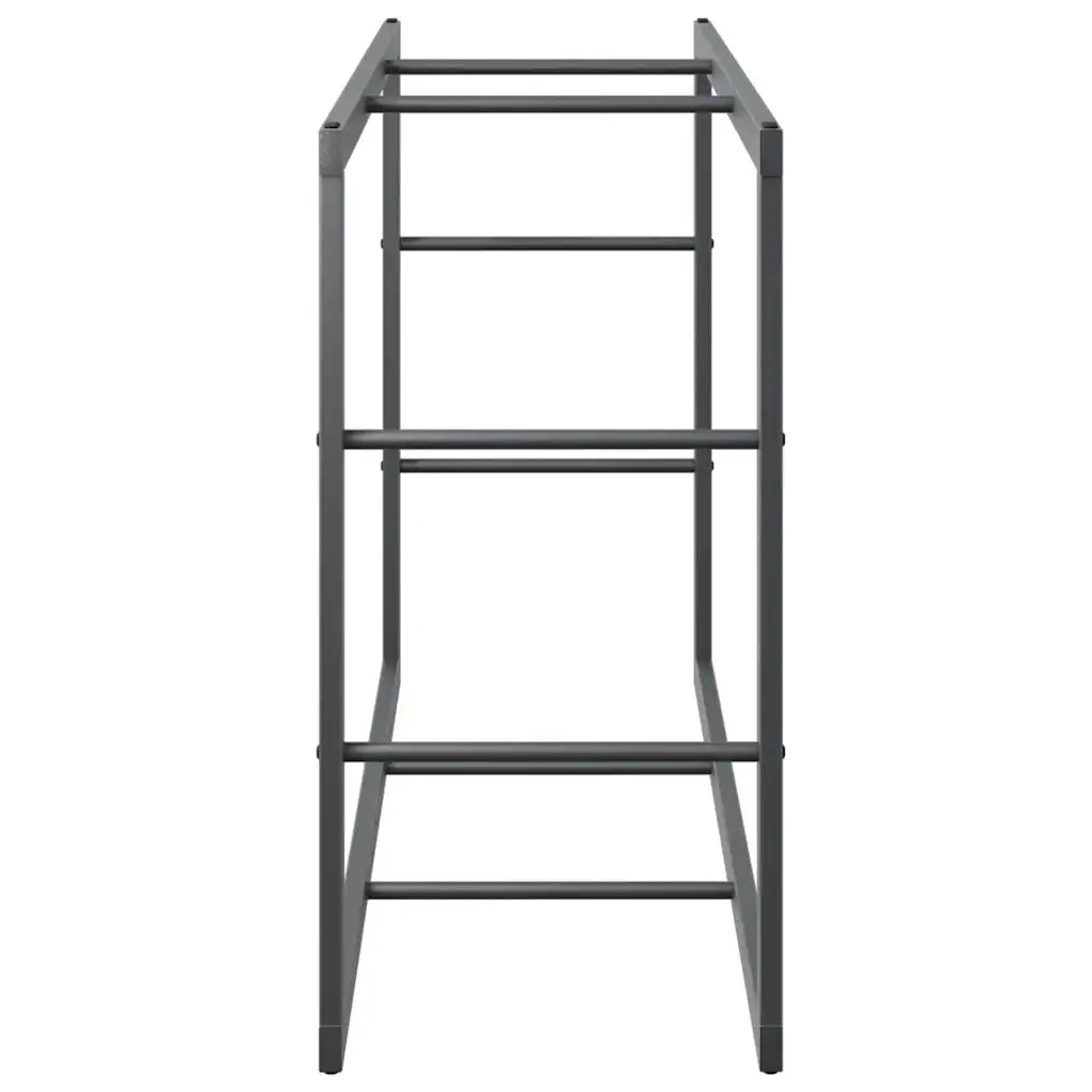 Rastrelliera per Legna da Ardere-Portalegna Nera 110x30x61 cm in Acciaio