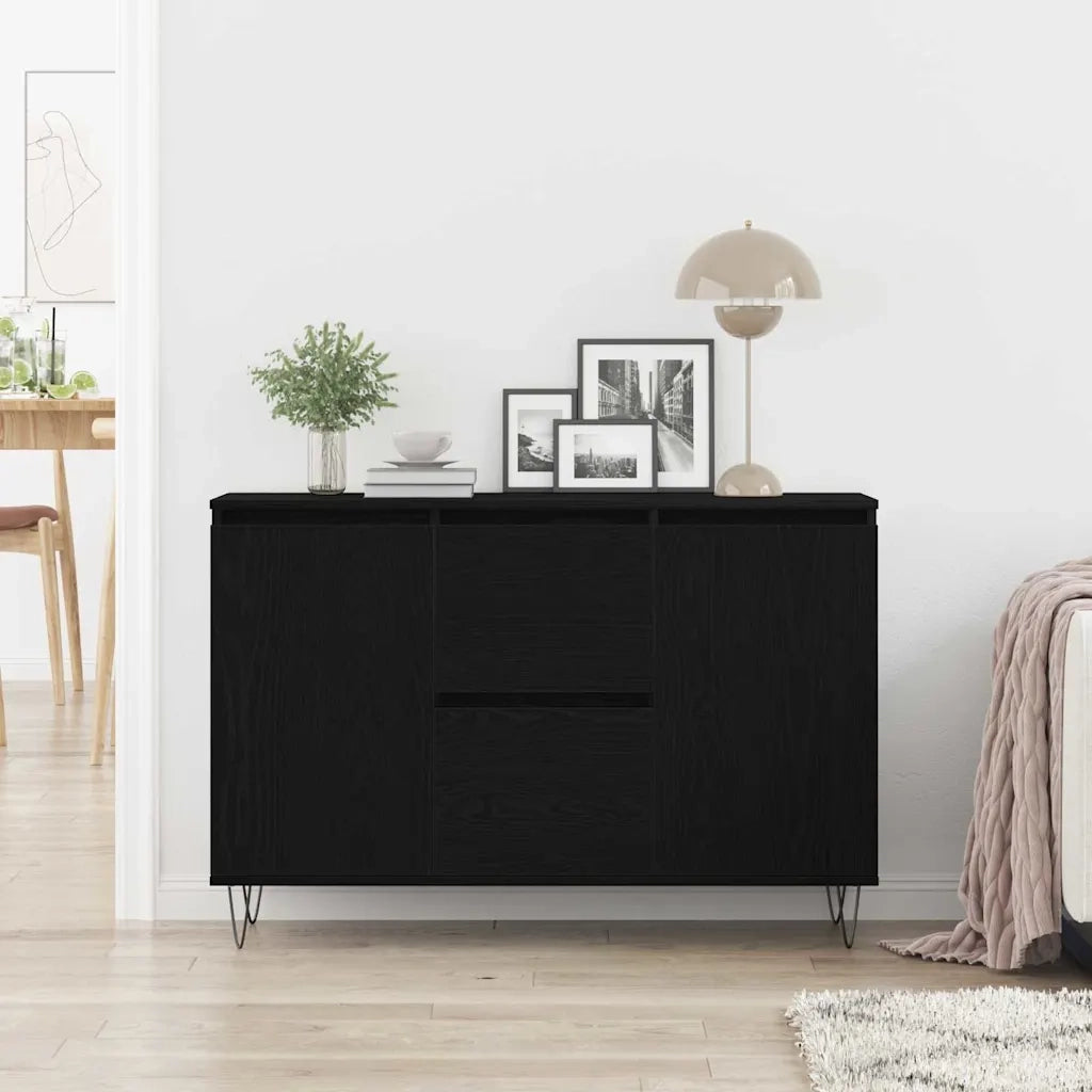 Credenza Rovere Nero 101,5 x 35 x 70 cm Legno multistrato 862934
