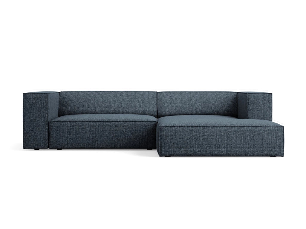 Cosmopolitan Design - Divano angolare destro "Arendal" 3 posti in ciniglia blu reale 