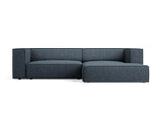 Cosmopolitan Design - Divano angolare destro "Arendal" 3 posti in ciniglia blu reale 