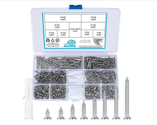 Set di Viti a Tappo Autoimpiantabile in Acciaio Inossidabile 420 pezzi - 6 mm/8 mm/10 mm/12 mm/16 mm/20 mm/25 mm/30 mm