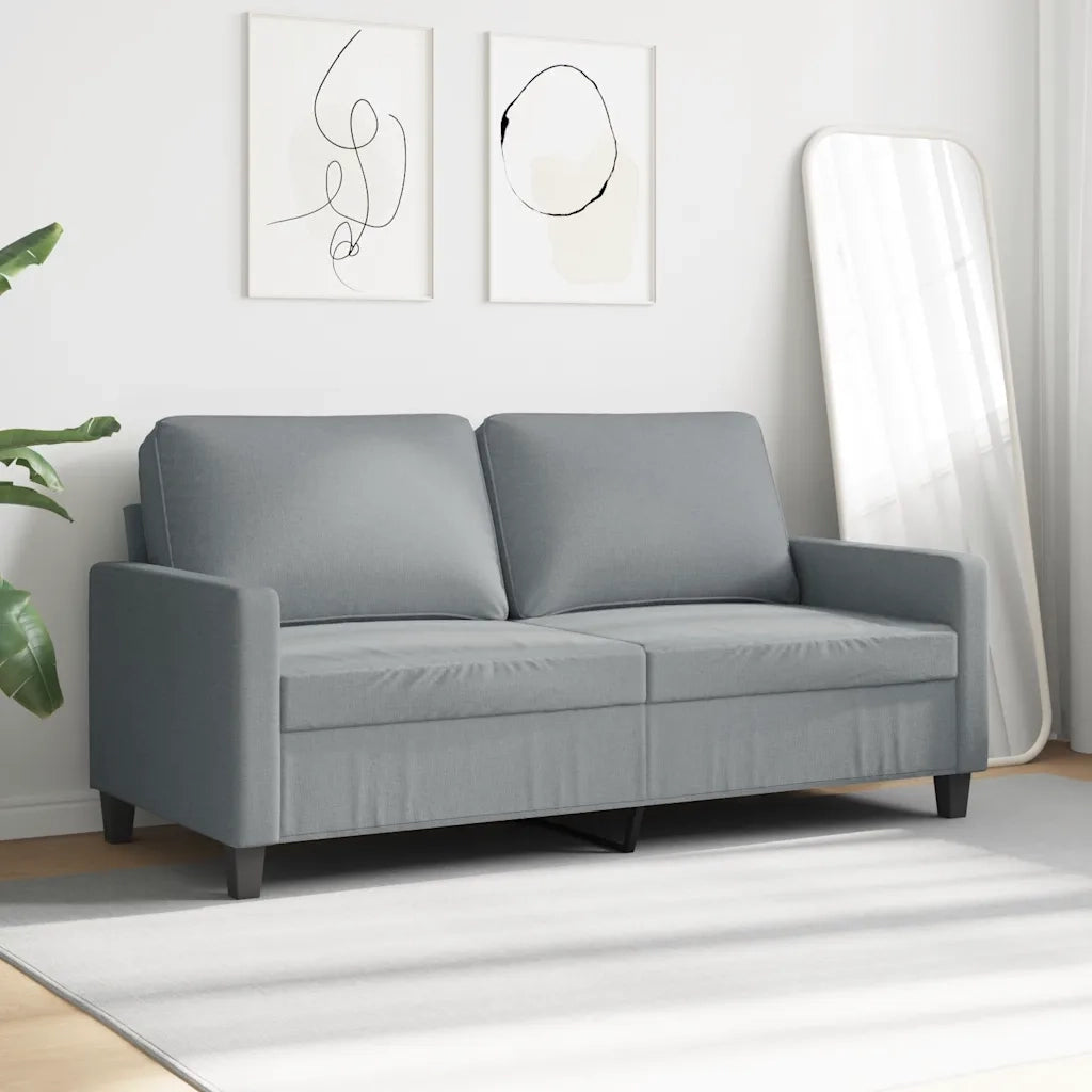 Divano a 2 Posti Grigio Chiaro 140 cm in Tessuto 359163