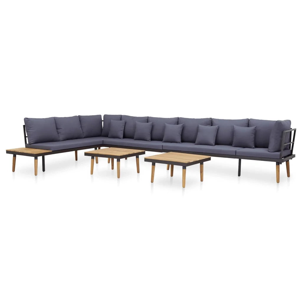 Set di mobili da giardino mobili da esterno set da 8 posti con cuscini legno massello di acacia 02_0017886