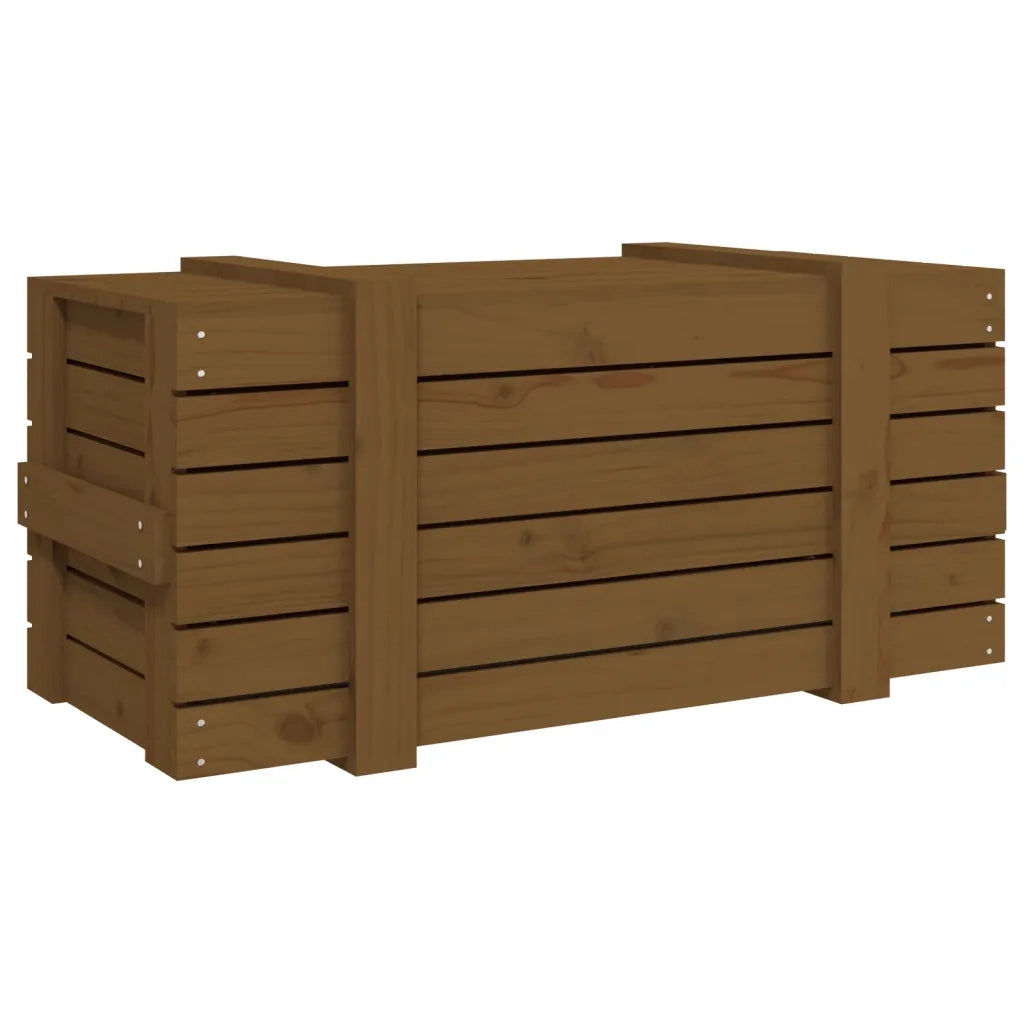 Contenitore Portaoggetti ambra 91x40,5x42cm Legno Massello Pino 825001