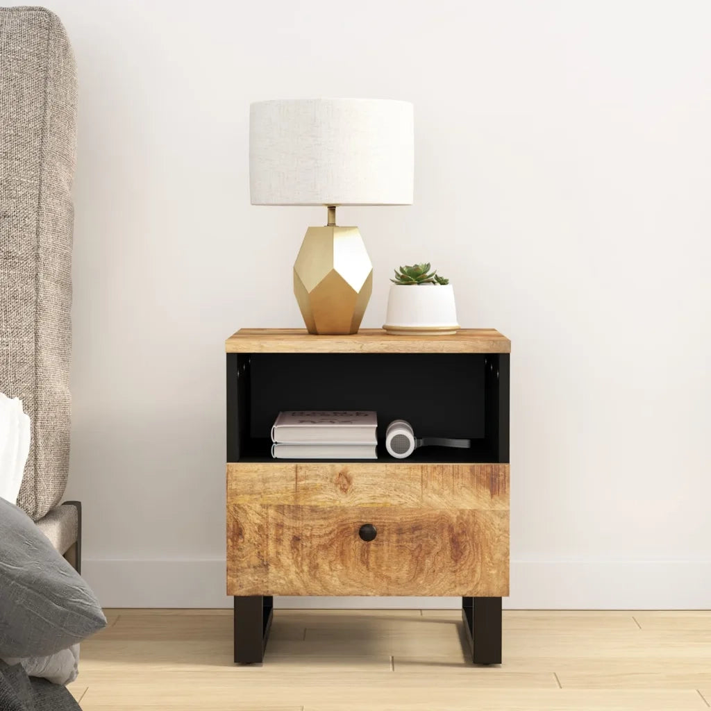 Comodini 2pz in Legno Massello di Mango e Legno Multistrato 350649
