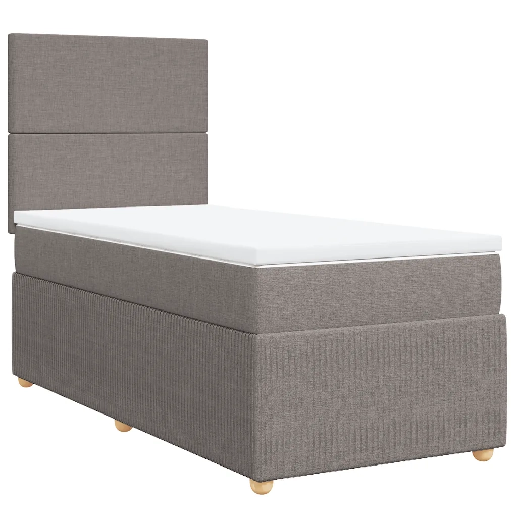 Giroletto a Molle con Materasso Tortora 90x190 cm in Tessuto
