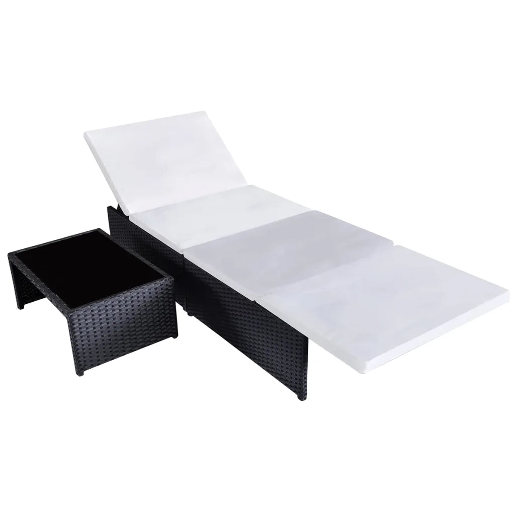 Sedie da Giardino Reclinabili 2 pz con Tavolo in Polyrattan 43069