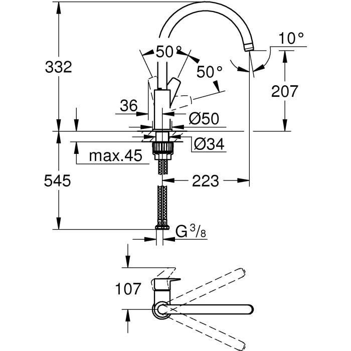 GROHE - Miscelatore monocomando per lavabo