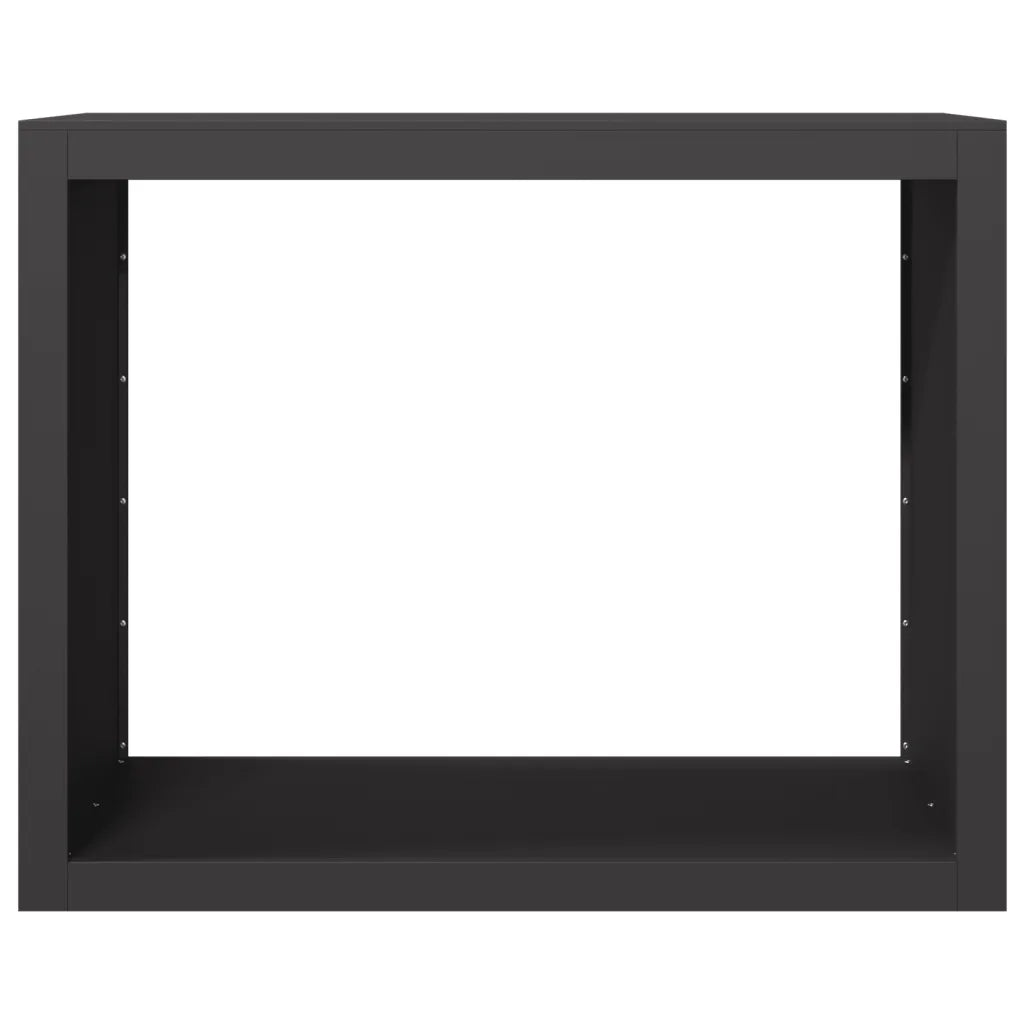 Rastrelliera per Legna da Ardere Nera 100x40x80 cm in Acciaio