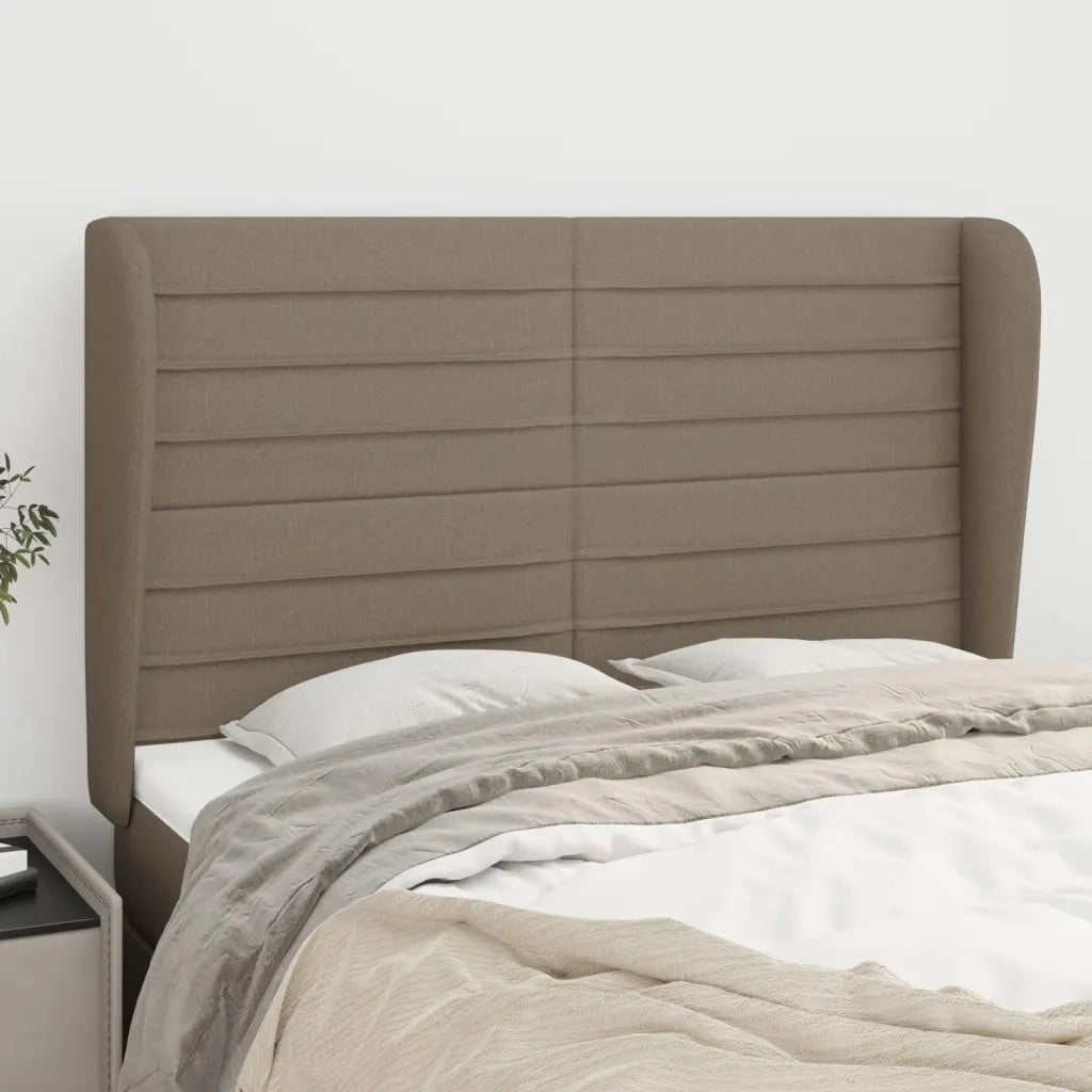 Testiera | Testata ad Orecchio Tortora 147 x 23 x 118/128 cm in Tessuto