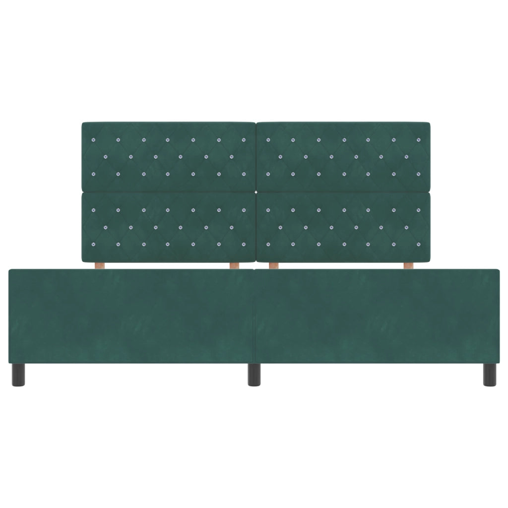 Struttura Letto Verde Scuro 200x200 cm in Velluto