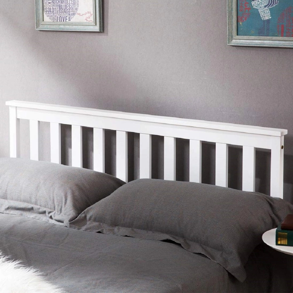 Letto matrimoniale 140x200 cm; doghe rinforzate; legno; bianco (Senza materasso)