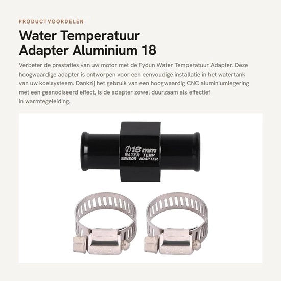 Adattatore di Temperatura per Acqua - Alluminio - 18 mm - Per Motori - Alta Precisione di Misura - affidabile e Duraturo - Adatto per Dispositivi...