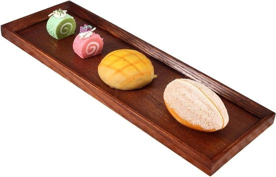 Dienblad per Tè in Legno – 45×15×2 Cm, Facile da Pulire, Accessorio Cucina