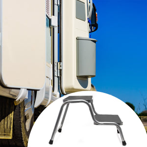 Scaletta 2 gradini, sgabello scaletto con portata 150 kg, doppio gradino in acciaio con 2 gradini antiscivolo