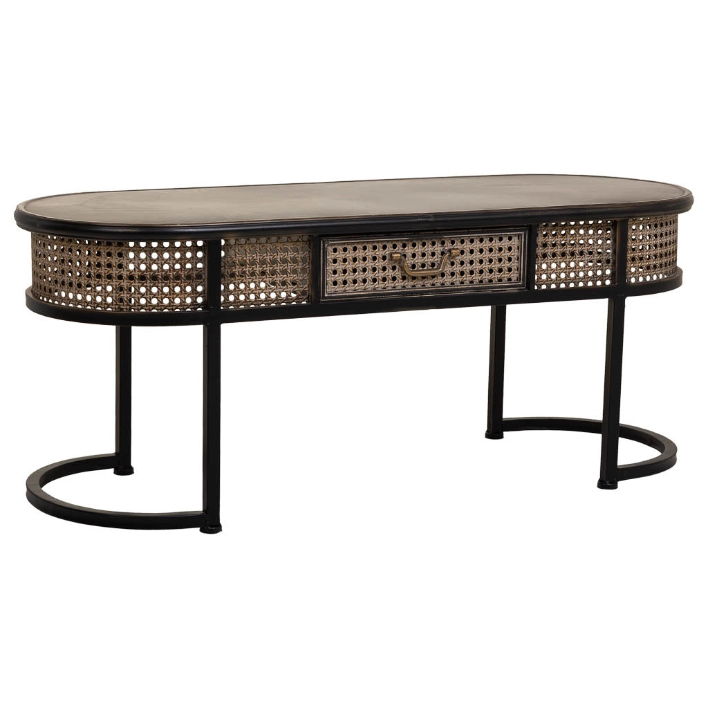 Tavolino in metallo marrone 110x42x45h