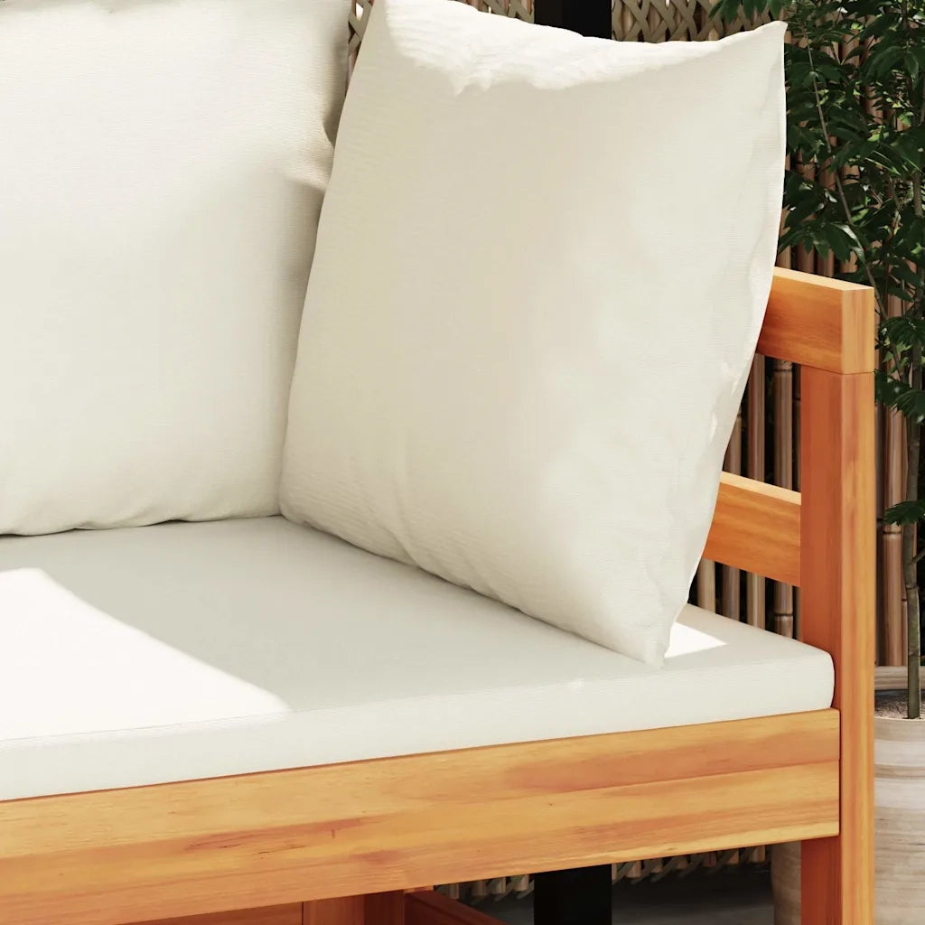 Salotto da Giardino-Set Divani Giardino 2 pz Cuscini Bianco Crema in Legno d'Acacia 713799