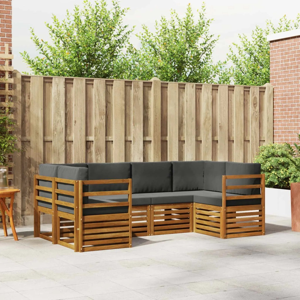 Set divano sezionale con cuscino 6 pcs Naturale e Antracite 3375352
