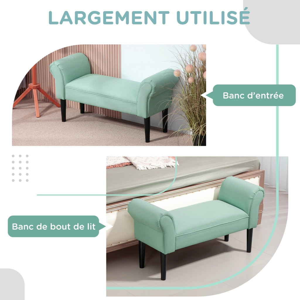 Pouf imbottito per letto ¨C Zephmum ¨C Verde 102x36x51 cm