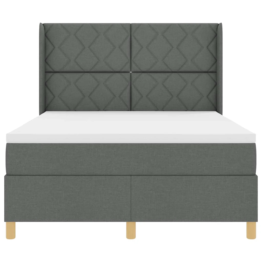 Letto a molle con materasso Grigio 140 x 200 cm Tessuto 3343757