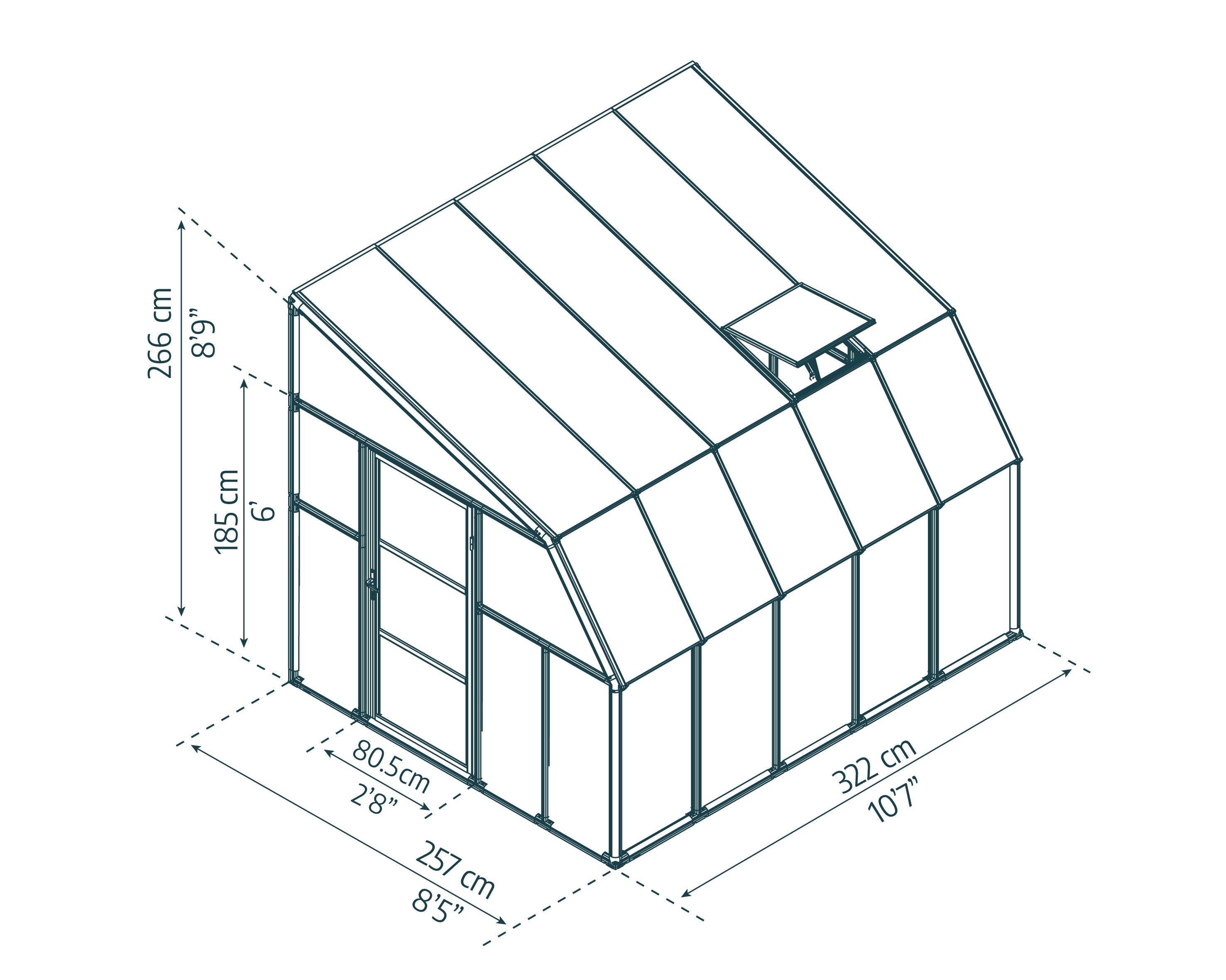 Veranda in Policarbonato Sun Room 2.7X3.2 m Bianco