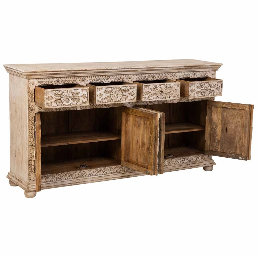 Credenza in legno beige 180x45x96