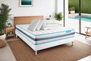 Pacchetto letto completo - Materasso 140x200cm + Box spring con doghe (kit) + 2 cuscini + Piumino - BodyFlex
