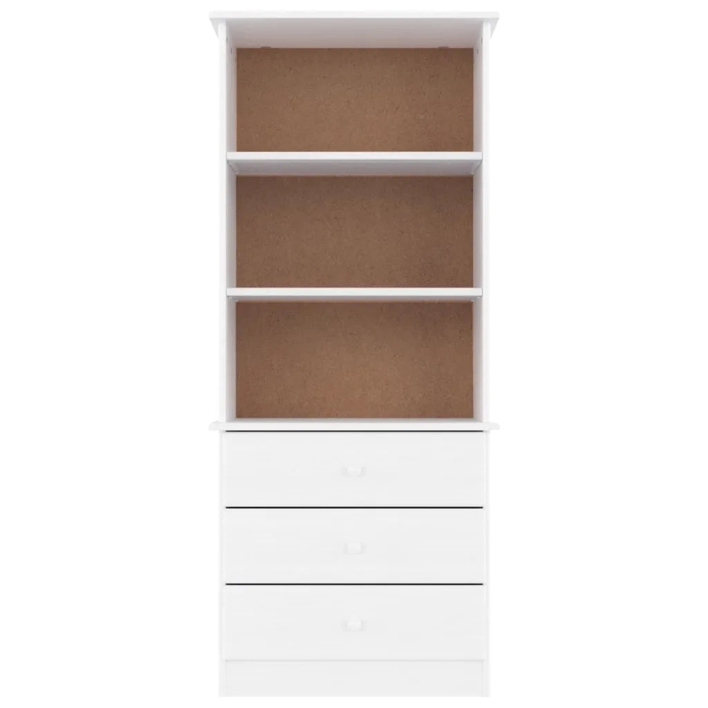 Libreria con Cassetti ALTA Bianca 60x35x142 cm Massello di Pinocod mxl 81896