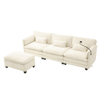 Divano 2 posti moderno - Xylo - Chenille, USB, memory foam, beige