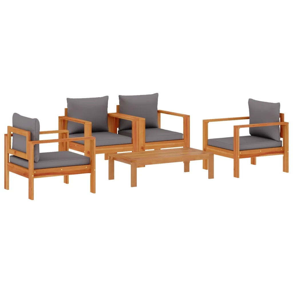 Set Divano da Giardino 5 pz con Cuscini Legno Massello Acacia 3214847