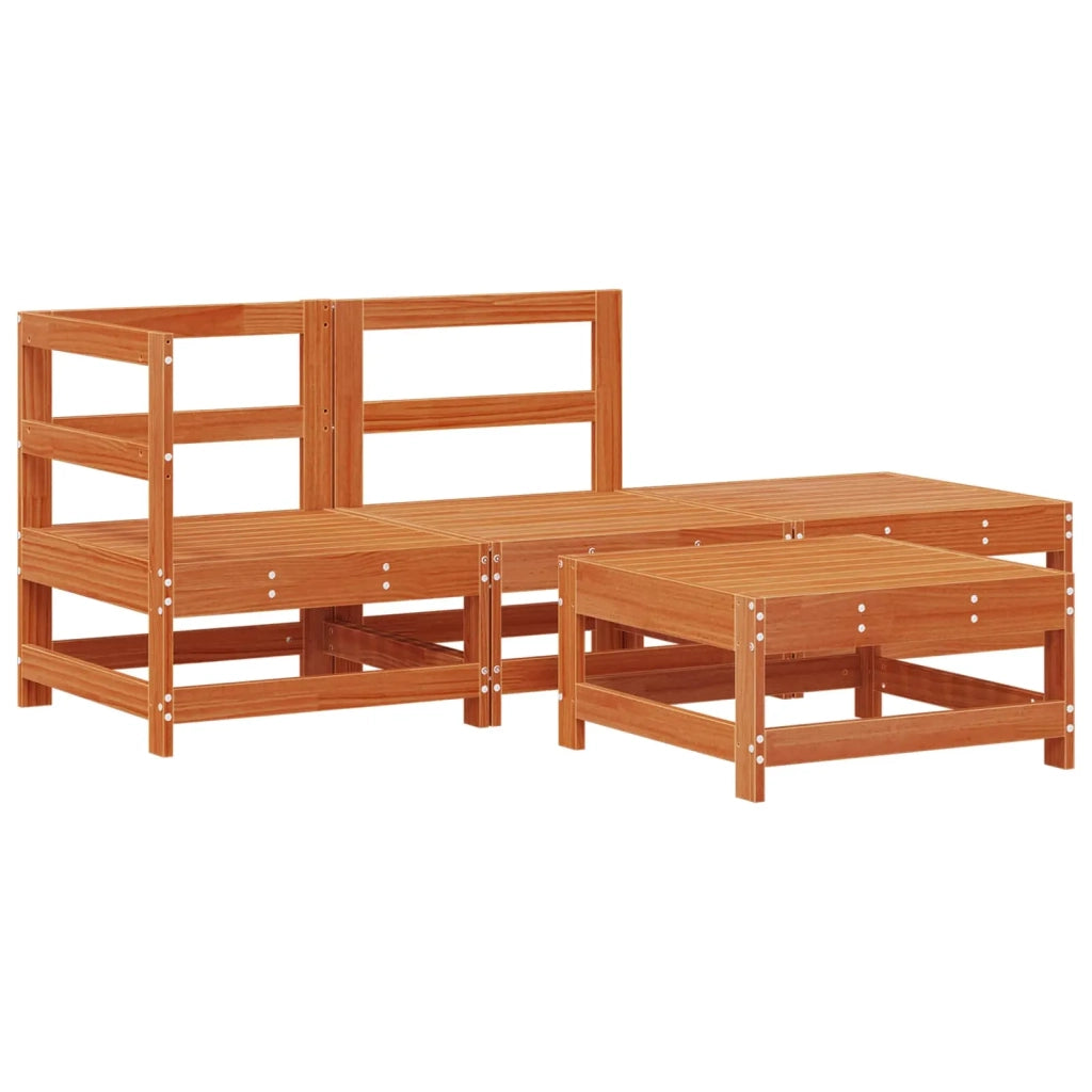 Set Lounge da Giardino 4 pcs Marrone Cerato