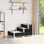 Fioriera Rialzata a 3 Livelli-Vaso da Esterno-Fioriera Elevata Nera 120x80 cm Legno di Pino 526537