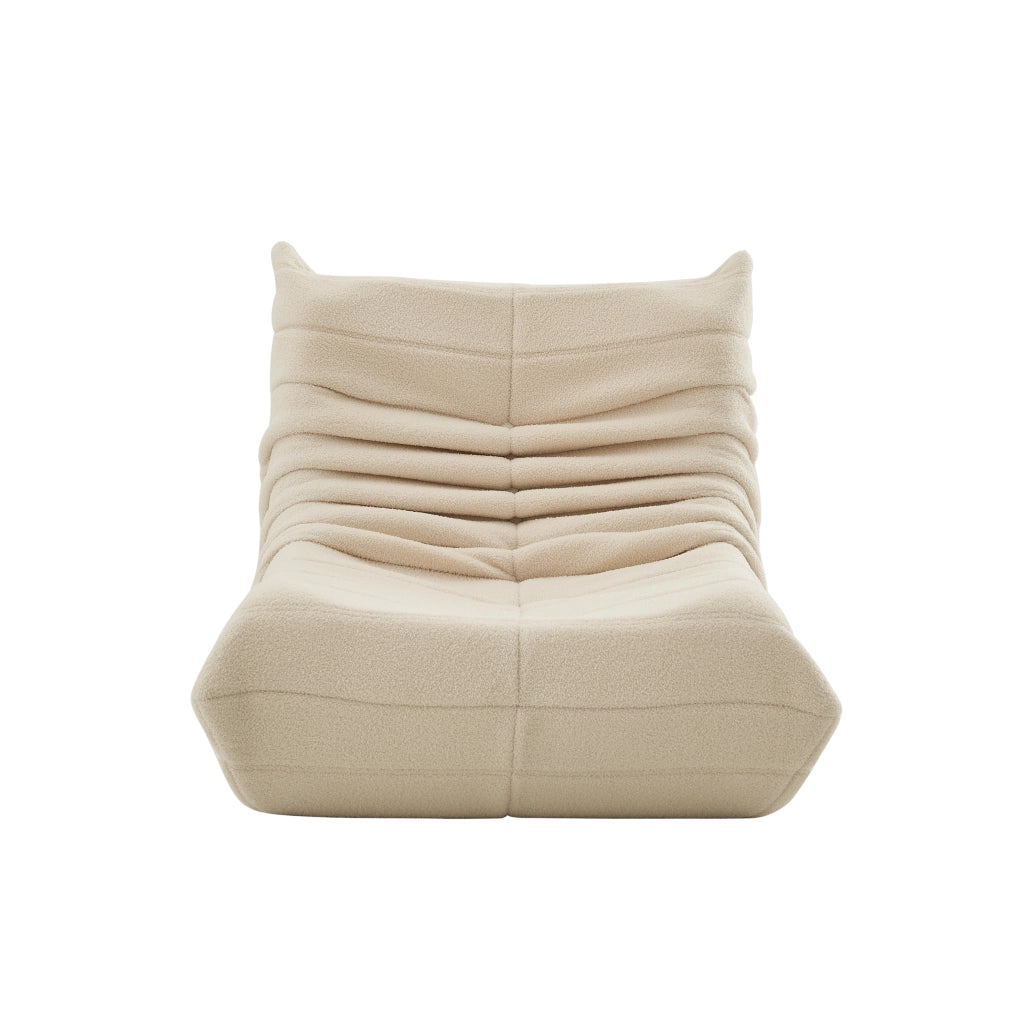 POLTRONA Relax 110 x 85 x 79 cm in Poliestere e Schiuma Beige