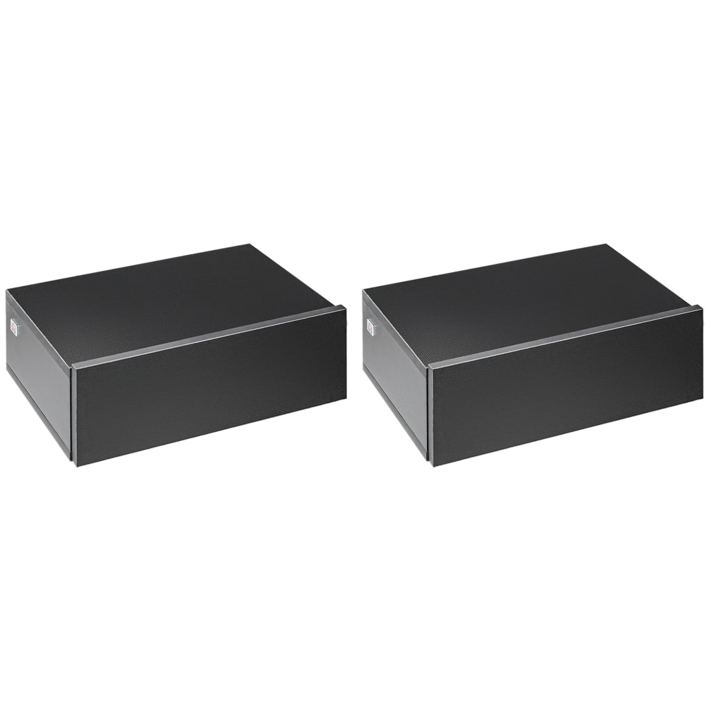 Set 2 Comodini Sospesi Moderni in Legno per Camera da Letto, 40x30x15cm, Nero