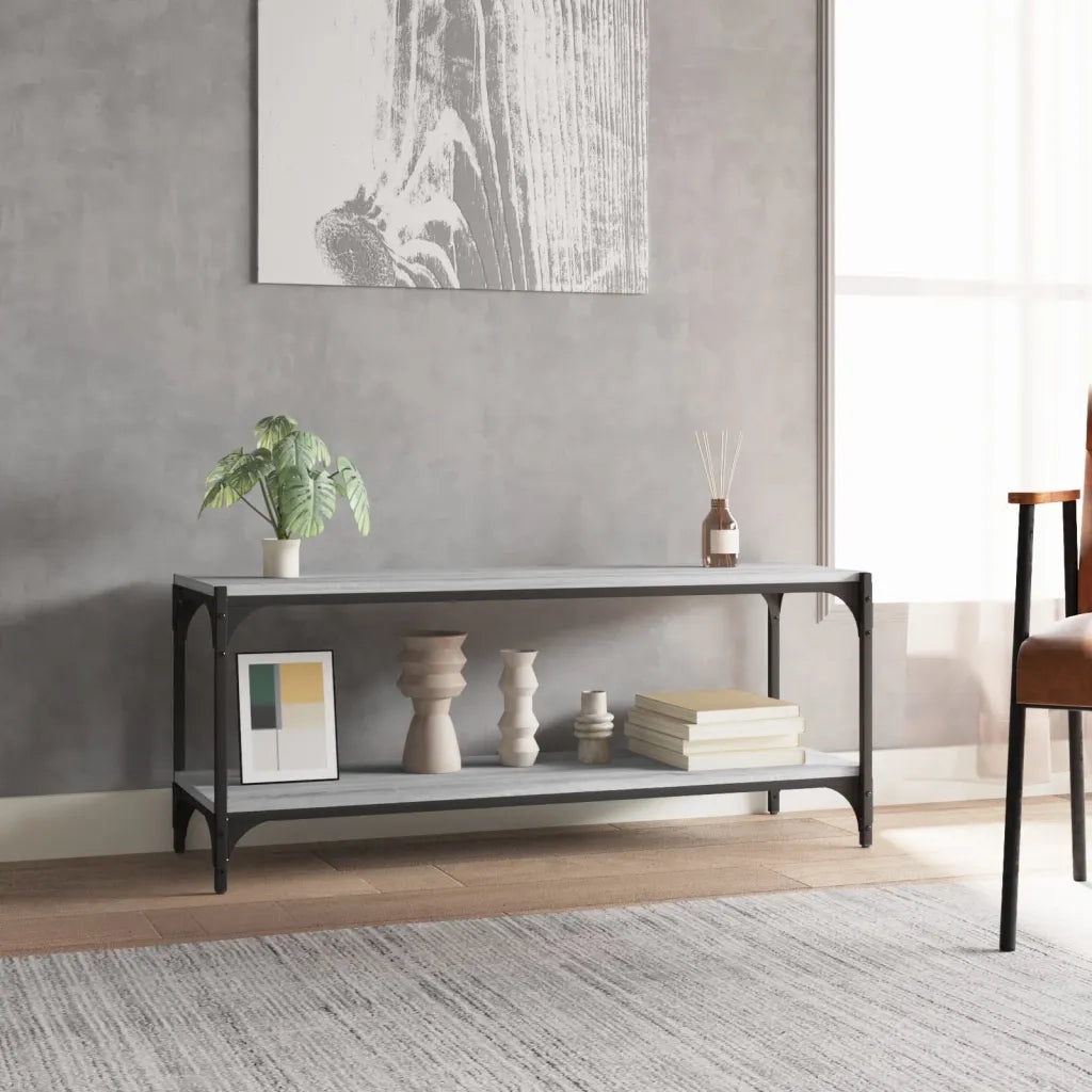 Mobile TV Grigio Sonoma 100x33x41cm Legno Multistrato e Acciaio 819350