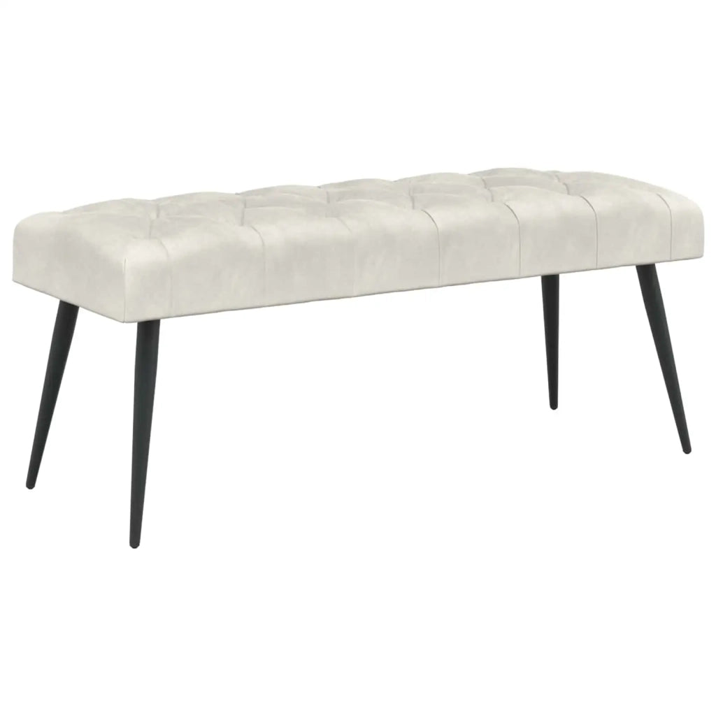 Panchina con bottoni imbottiti Crema 110 x 40 x 46 cm Velluto 42038579