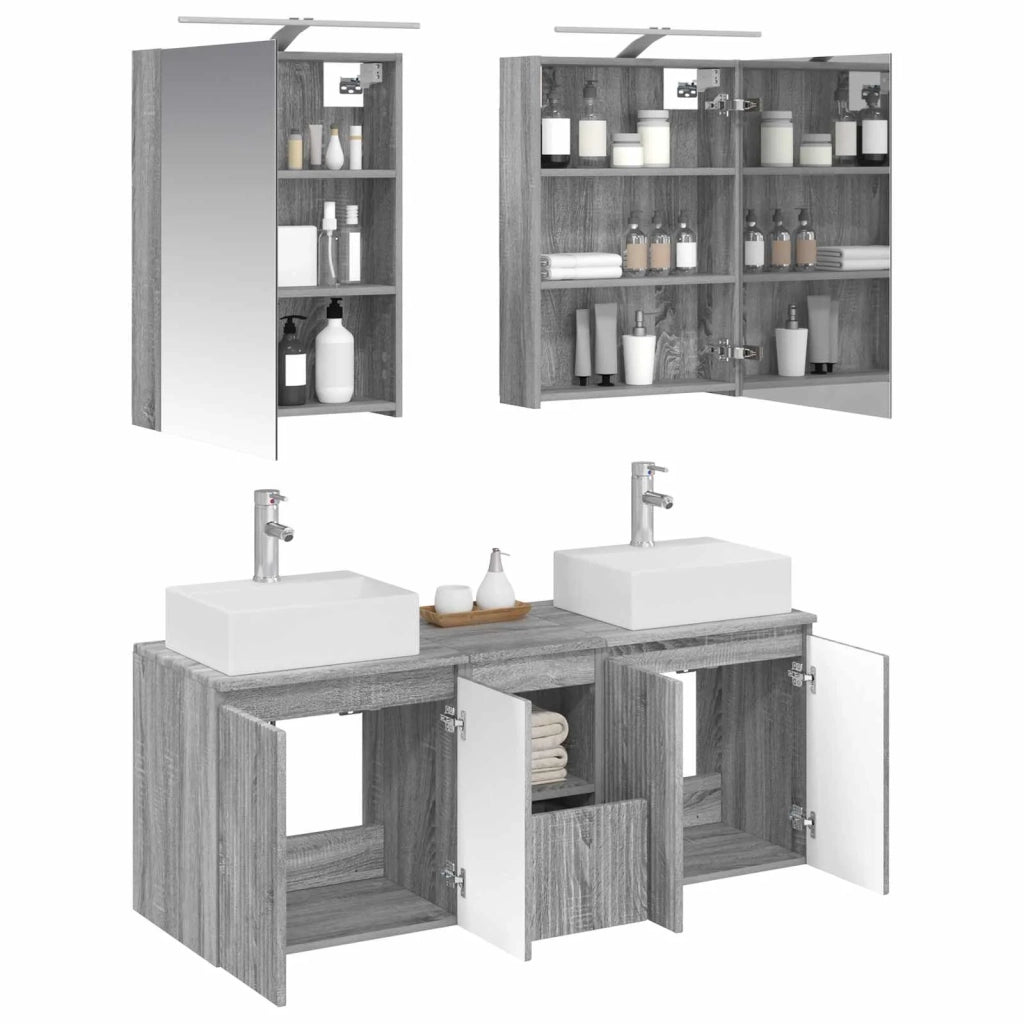 Set di Armadi da Bagno 5 pcs Sonoma grigio Legno ingegnerizzato 3406396
