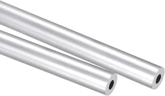 2 pezzi di tubo in alluminio a sezione circolare 7 mm di diametro esterno - 3,0 mm di diametro interno - asta tubolare 250 mm di lunghezza