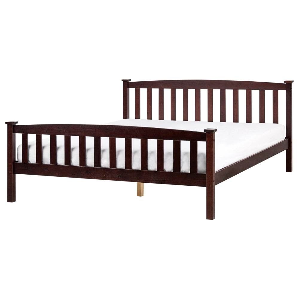 Letto matrimoniale in Legno di pino marrone scuro 160 x 200 cm Mobili per la camera da letto
