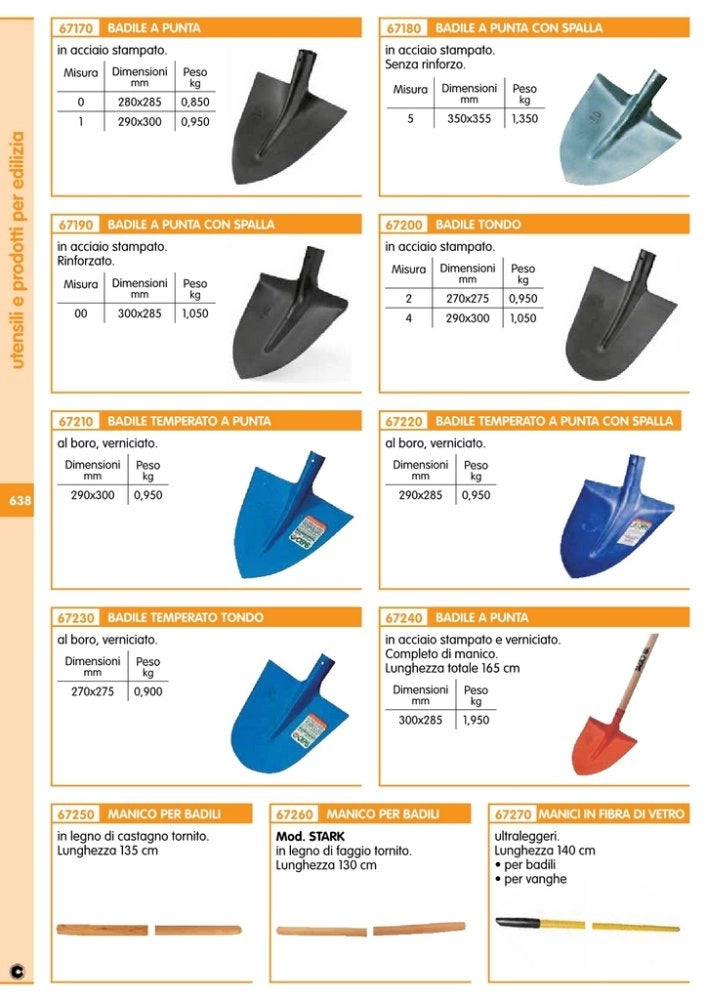 1pz manico in resina leggera per vanga 140 cm cod:ferx.16720