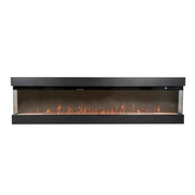 Tempo Style - Camino elettrico a parete e da incasso VELAR | Stufa ventilata da 750W/1500W a basso consumo (Nero, 182cm)