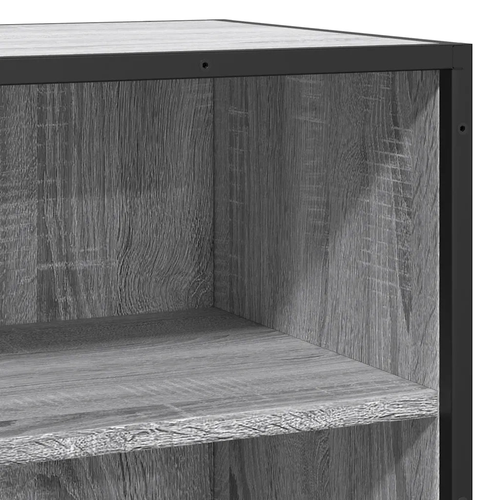 Credenza Grigio Sonoma 35,5x35x76 cm in Truciolato e Metallo