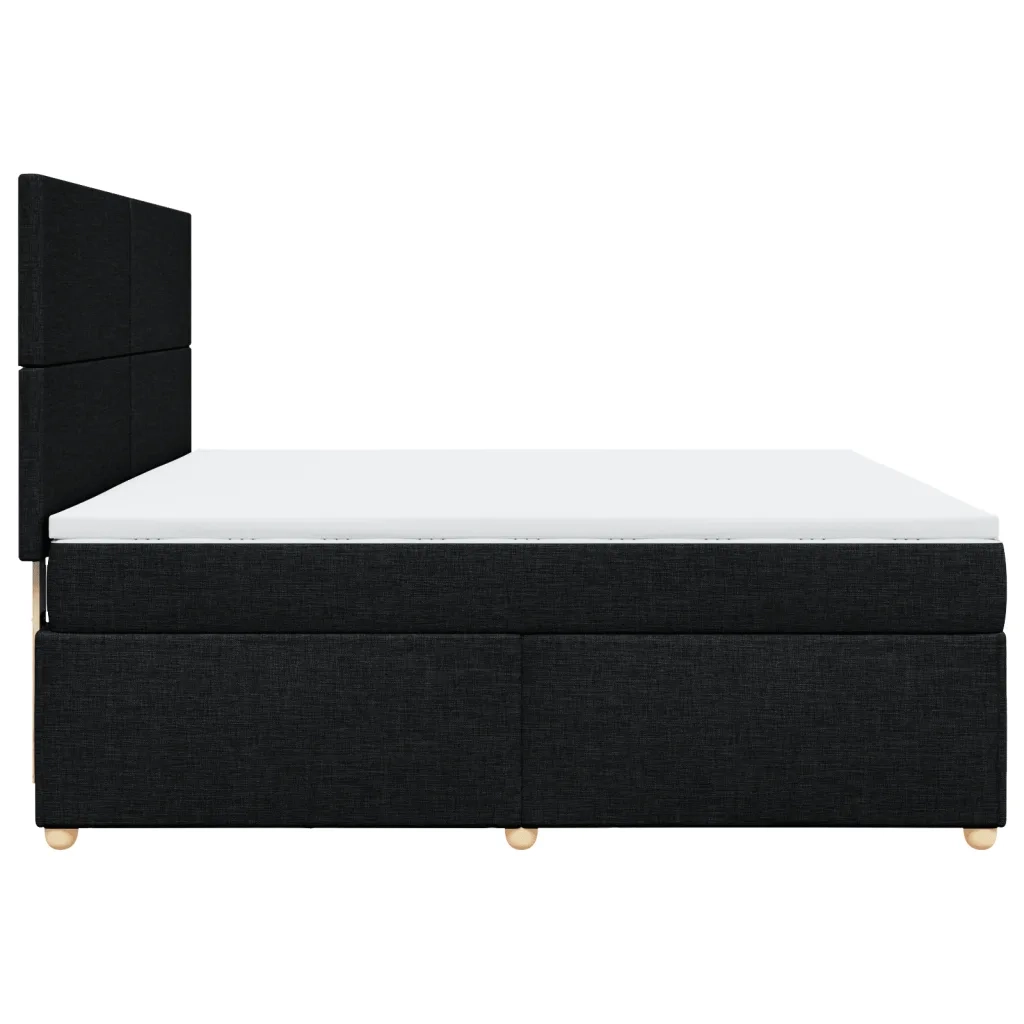 Giroletto a Molle con Materasso Nero 180x200 cm in Tessuto