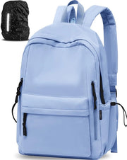 Borsa da Spalla per Donna, Raccogli Rifiuti per Studenti con Cappuccio di Protezione da Pioggia, Adatta a Laptop da 15,6 Pollici, Con Tasca Antifurto, Ideale per Scuola, Università, Pendolarismo e Viaggi, Blu