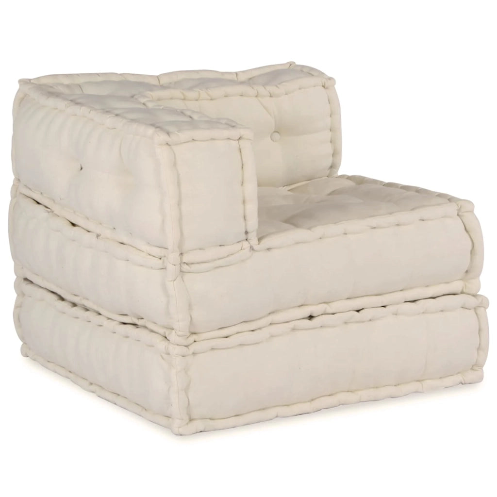 Unità di Divano Modulare 3 pcs Crema Tessuto 3315062