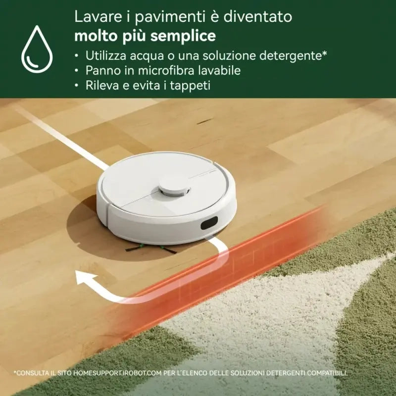 iRobot Roomba 105 Combo, Robot Aspirapolvere Lavapavimenti, Bianco