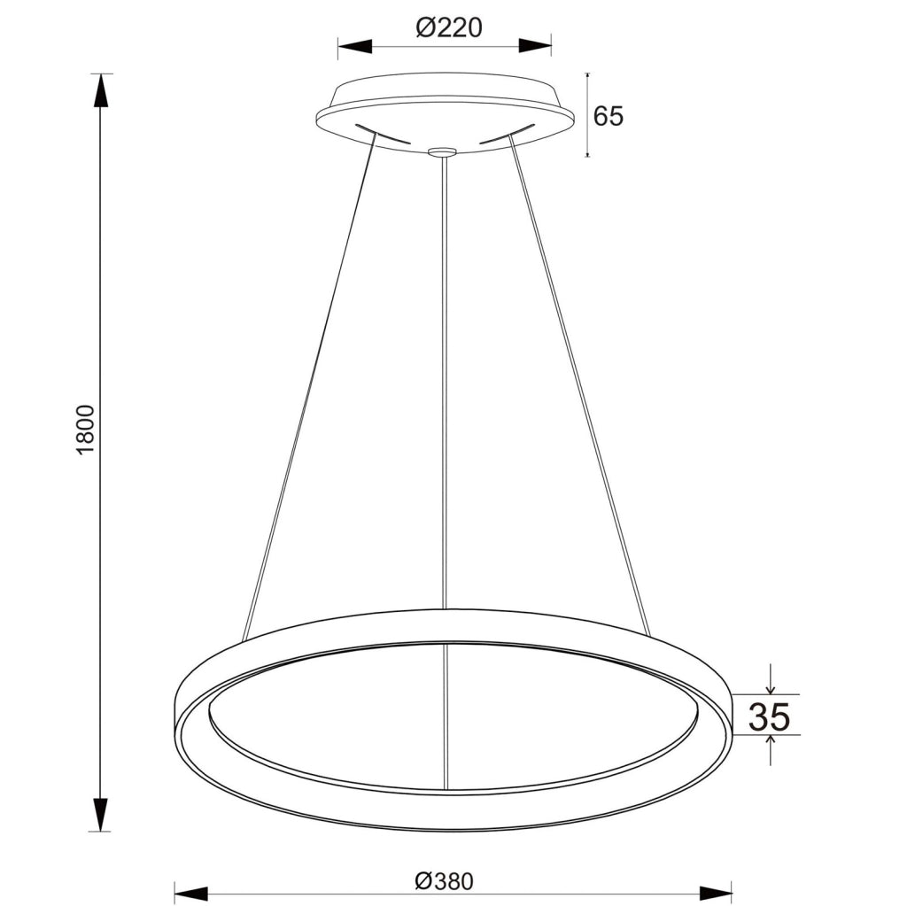 MEROPE 400 lampadario pendente LED 30W CCT dimmerabile lampada sospensione circolare 38m luce cucina tavolo bar ristorante 230V MARRONE