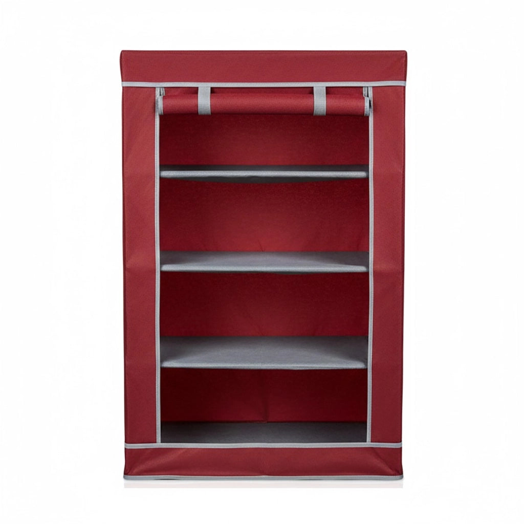 SCARPIERA TESSUTO 5 RIPIANI PORTASCARPE SALVASPAZIO 90X60X30 CM 69073