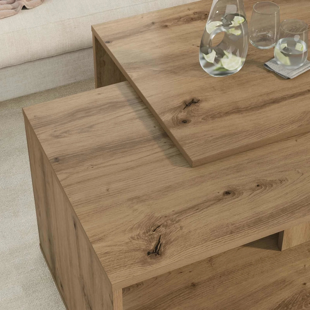 Set di Tavolini da Caffè 2 pcs Rovere artigianale