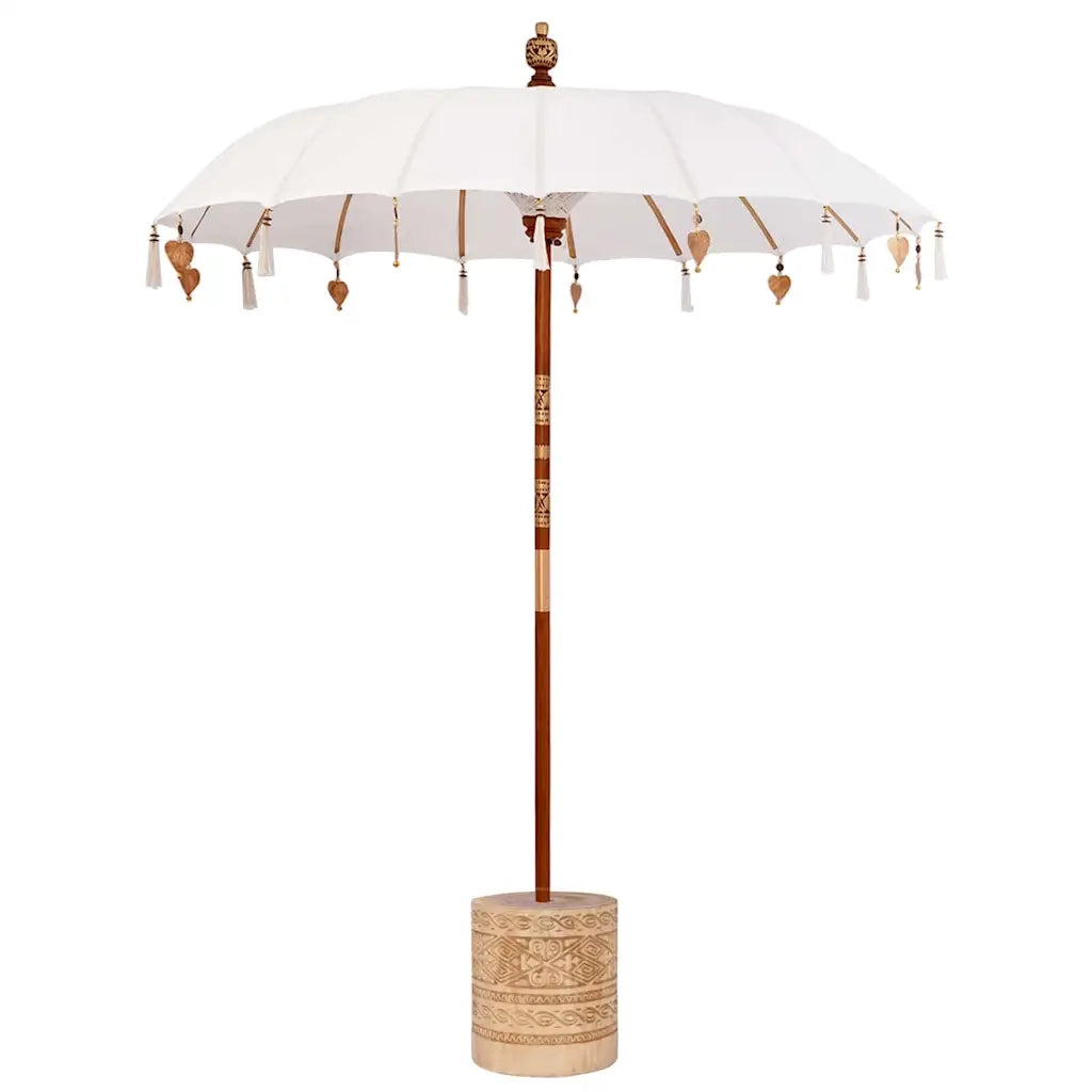 Parasol Balinese Crema 180-190 cm Cotone, legno massello